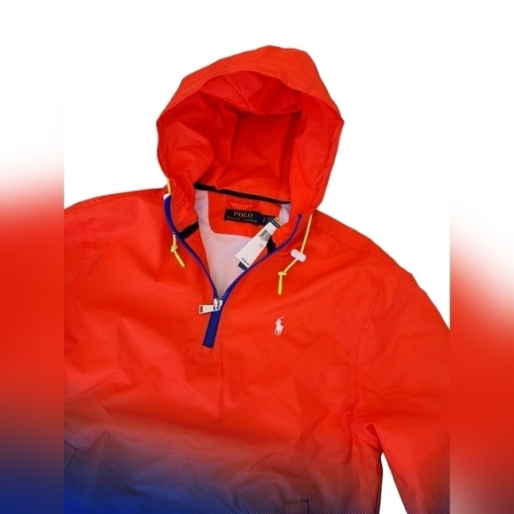 Polo Ralph Lauren Men's Orange Ombre Logo Pullover Jacket, - Picture 3 of 7